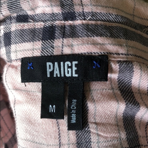 Paige pink plaid button down top - Picture 5 of 6